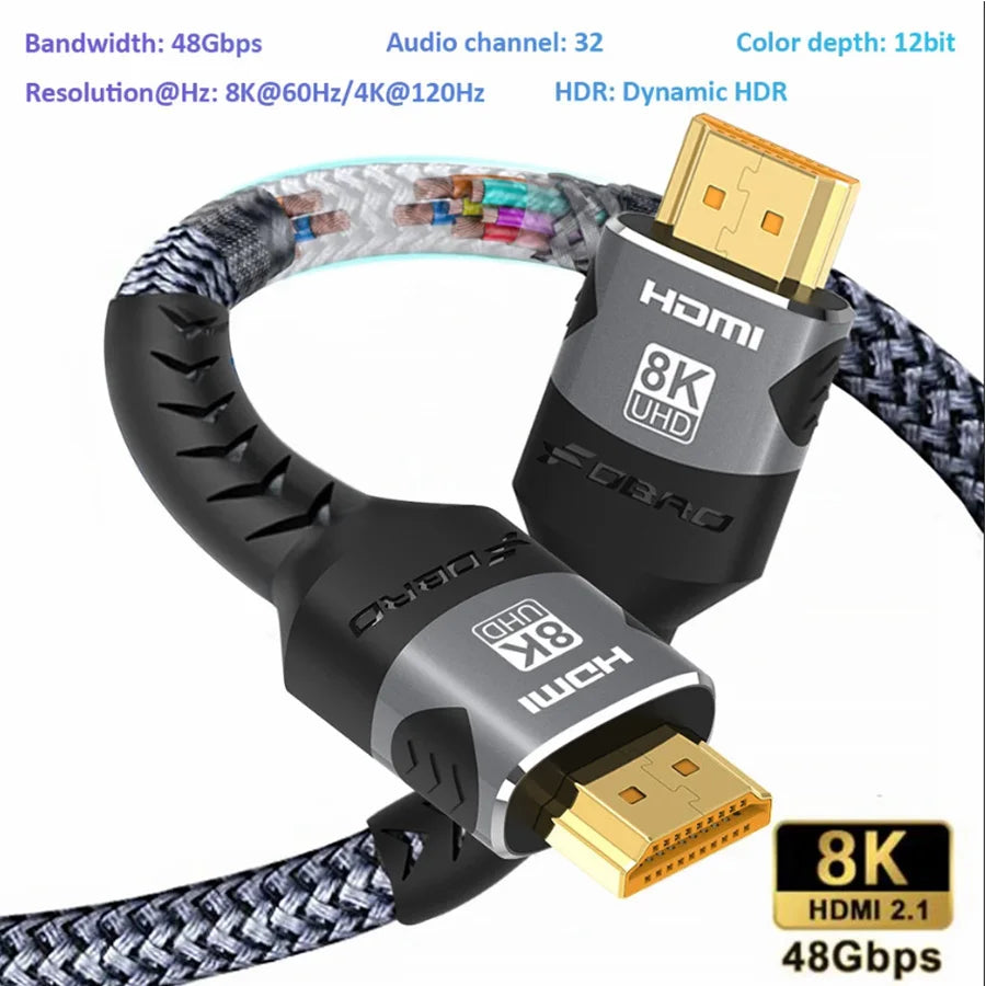 8K HDMI Kabel – High Speed, 48Gbps